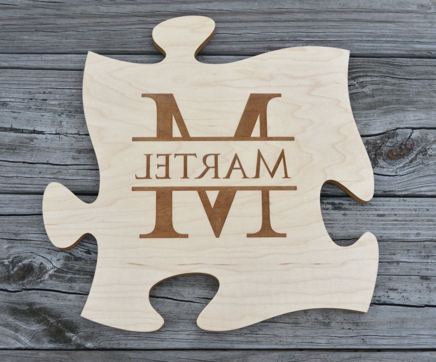Puzzle Wall Art Regarding Most Up To Date Personalized Puzzle Piece Unique Wall Art Monogram (View 1 of 15)