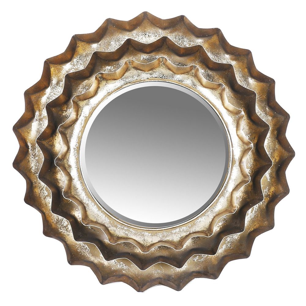 Recent Brass Sunburst Wall Mirrors Pertaining To Shop Sunburst Metal Accent Wall Mirror – Antique Brown – Free Shipping (View 3 of 15)