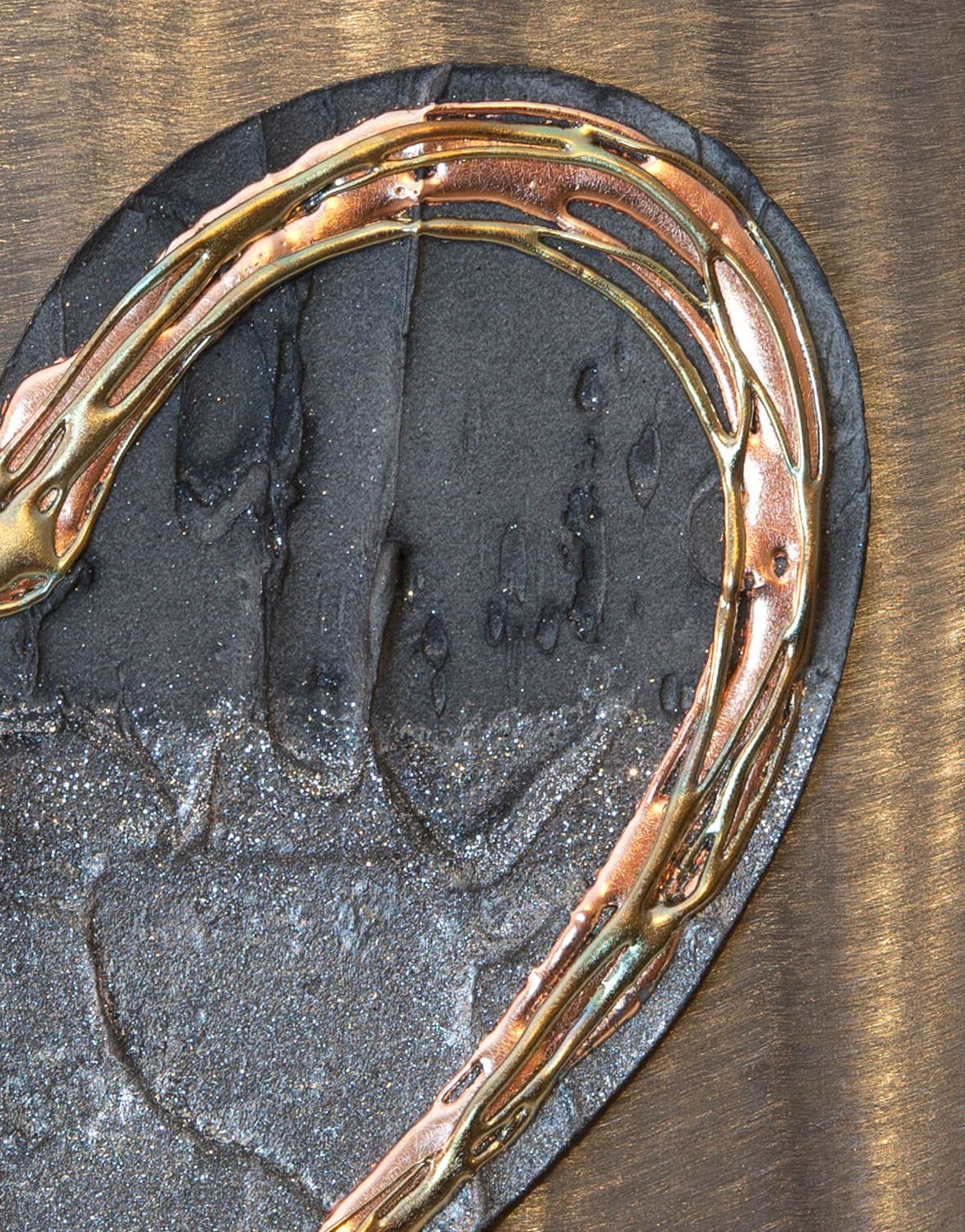 Recent Love Heart Burnt Copper – Silver Wall Art, Contemporary Art Uk With Regard To Coins Brass Metal Wall Art (View 15 of 15)