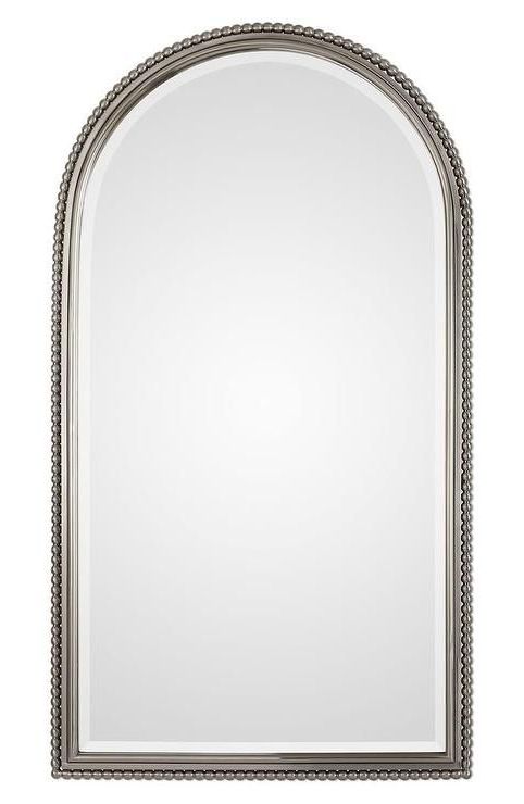 Recent Sherise Arched Beaded Nickel Wall Mirror (View 5 of 15)