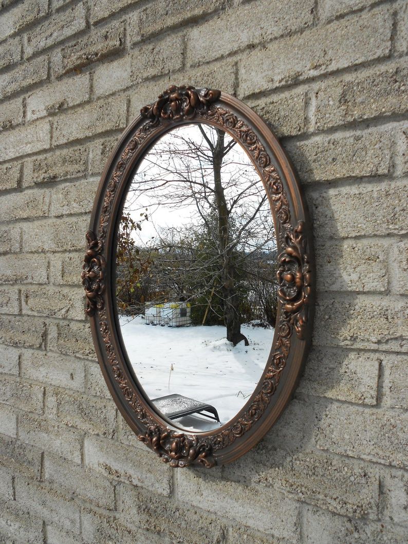 Recent Wall Oval Mirror With Oil Rubbed Bronze Color Frame (View 13 of 15)