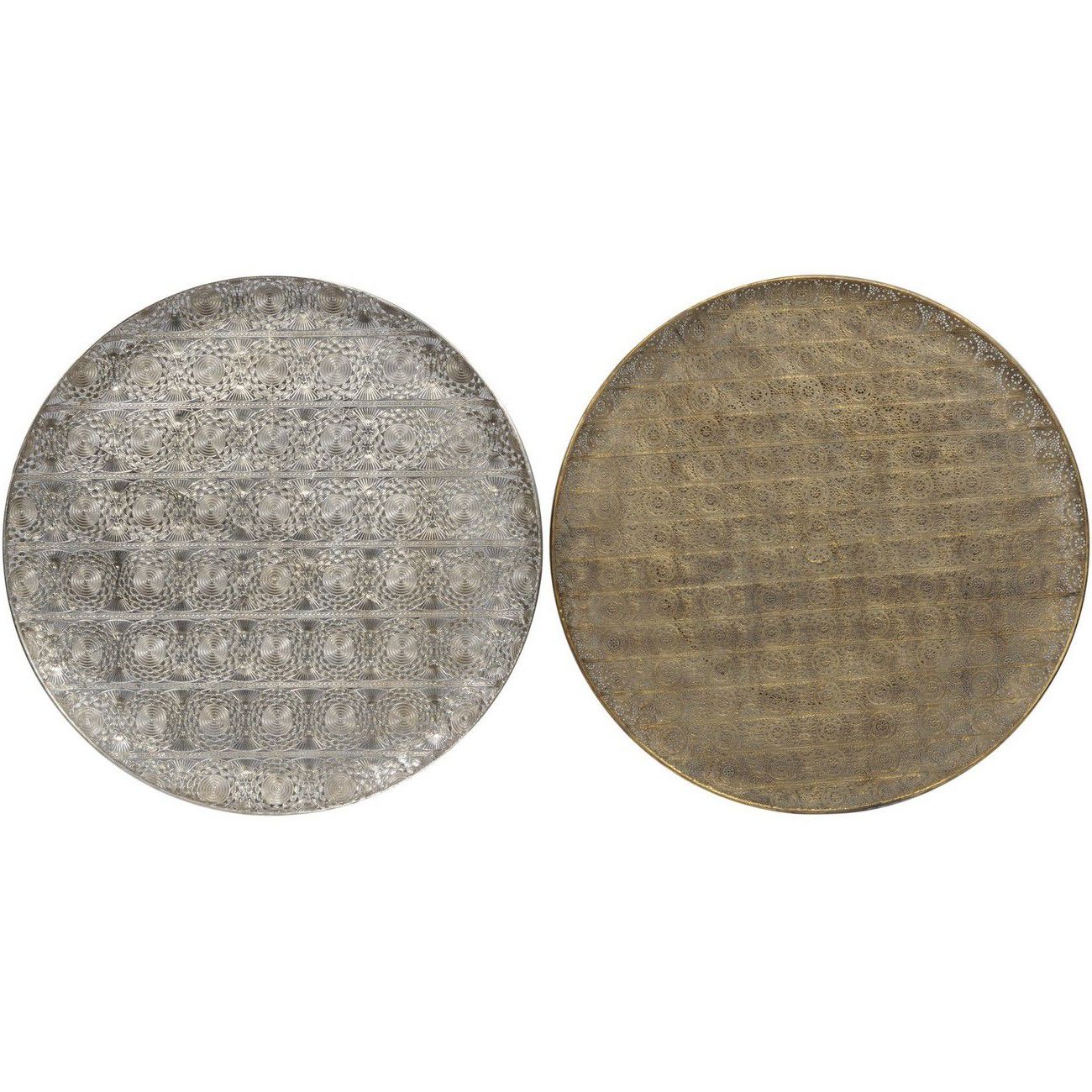 Round Gray Disc Metal Wall Art Pertaining To Widely Used Antique Gold Filigree Wall Disc (View 12 of 15)