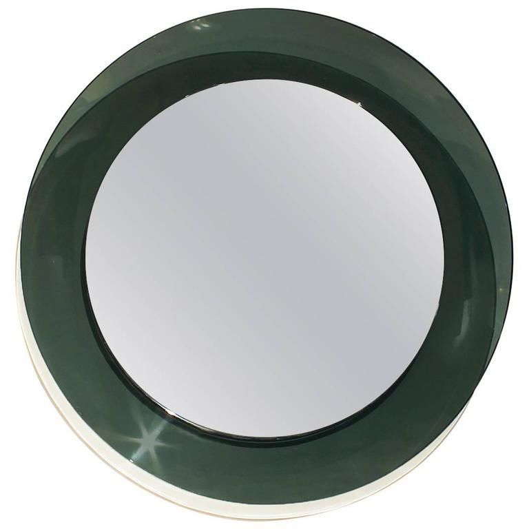Round Gray Disc Metal Wall Art Within Best And Newest 1960´s Round Mirrorcristal Art, Green Gray Rounded Cristal Frame (View 10 of 15)