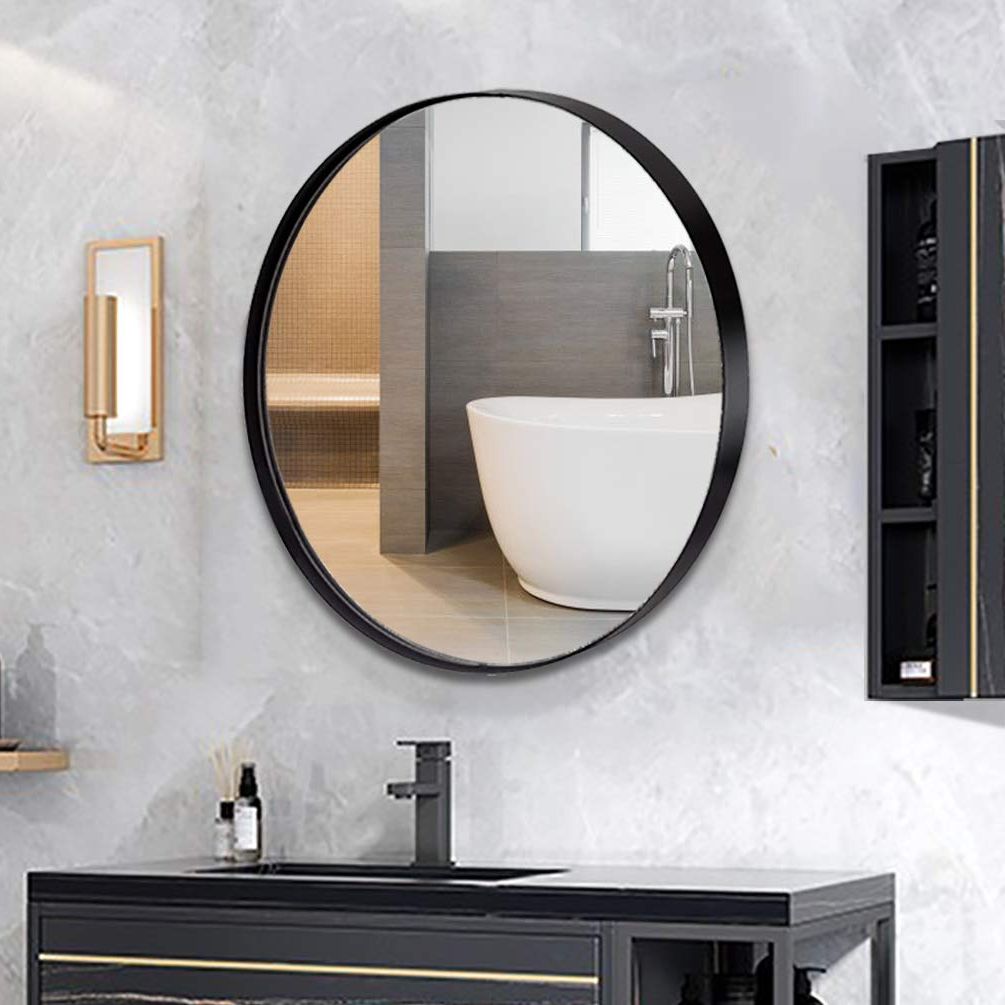 Round Grid Wall Mirrors Pertaining To Most Recently Released Andy Star Round Wall Mirror, 30 Inch Black Circle Mirror For Bathroom (View 1 of 15)