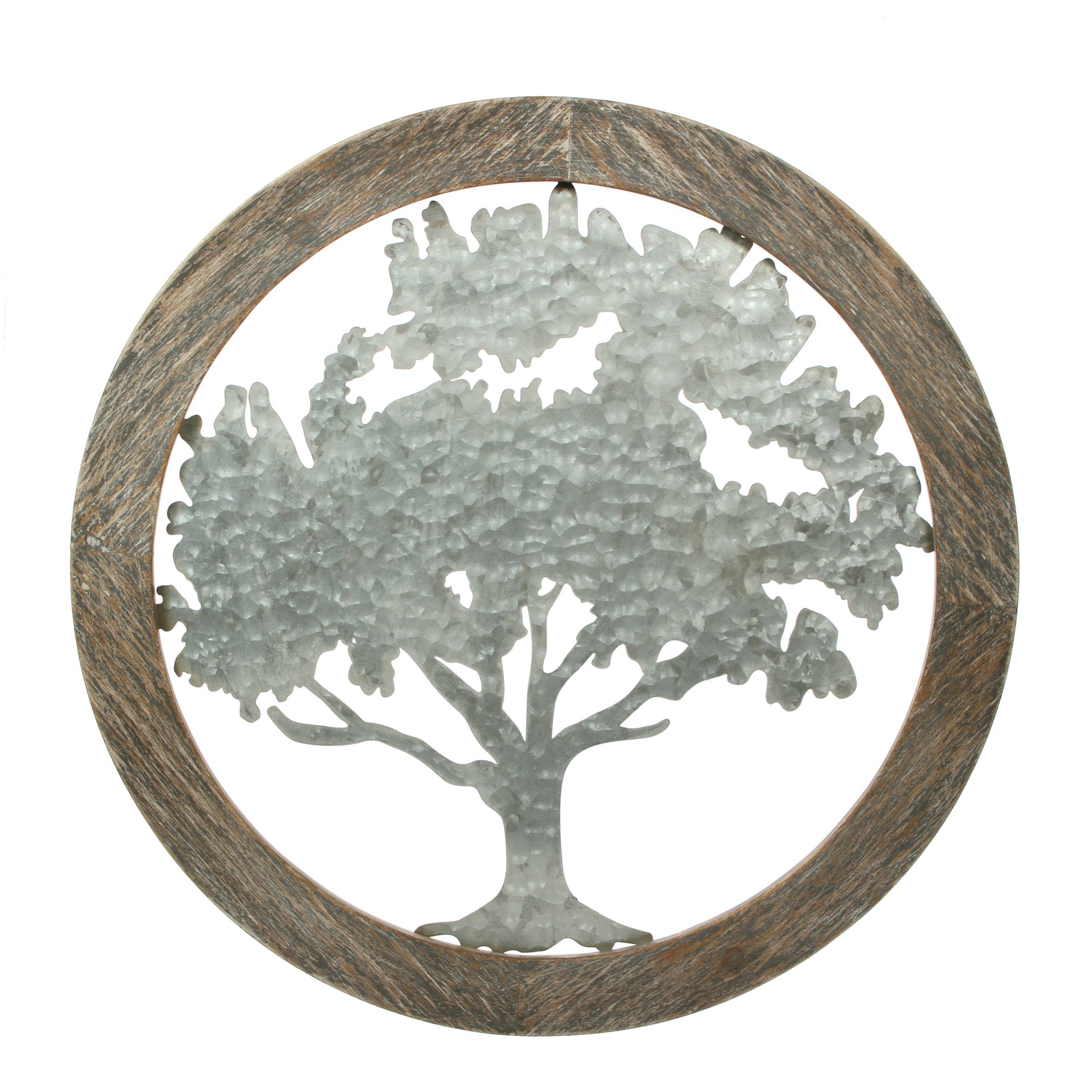 Round Metal Wall Art For Well Known Elegant Expressionshosley Rustic 20" Round Wood And Metal Tree (View 6 of 15)