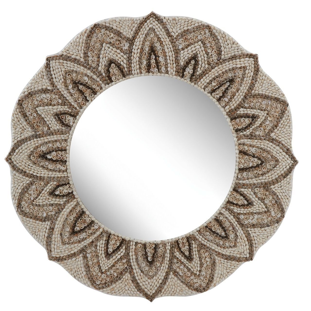 Shell Wall Mirrors In Preferred Petal Seashell Round Mirror (View 7 of 15)