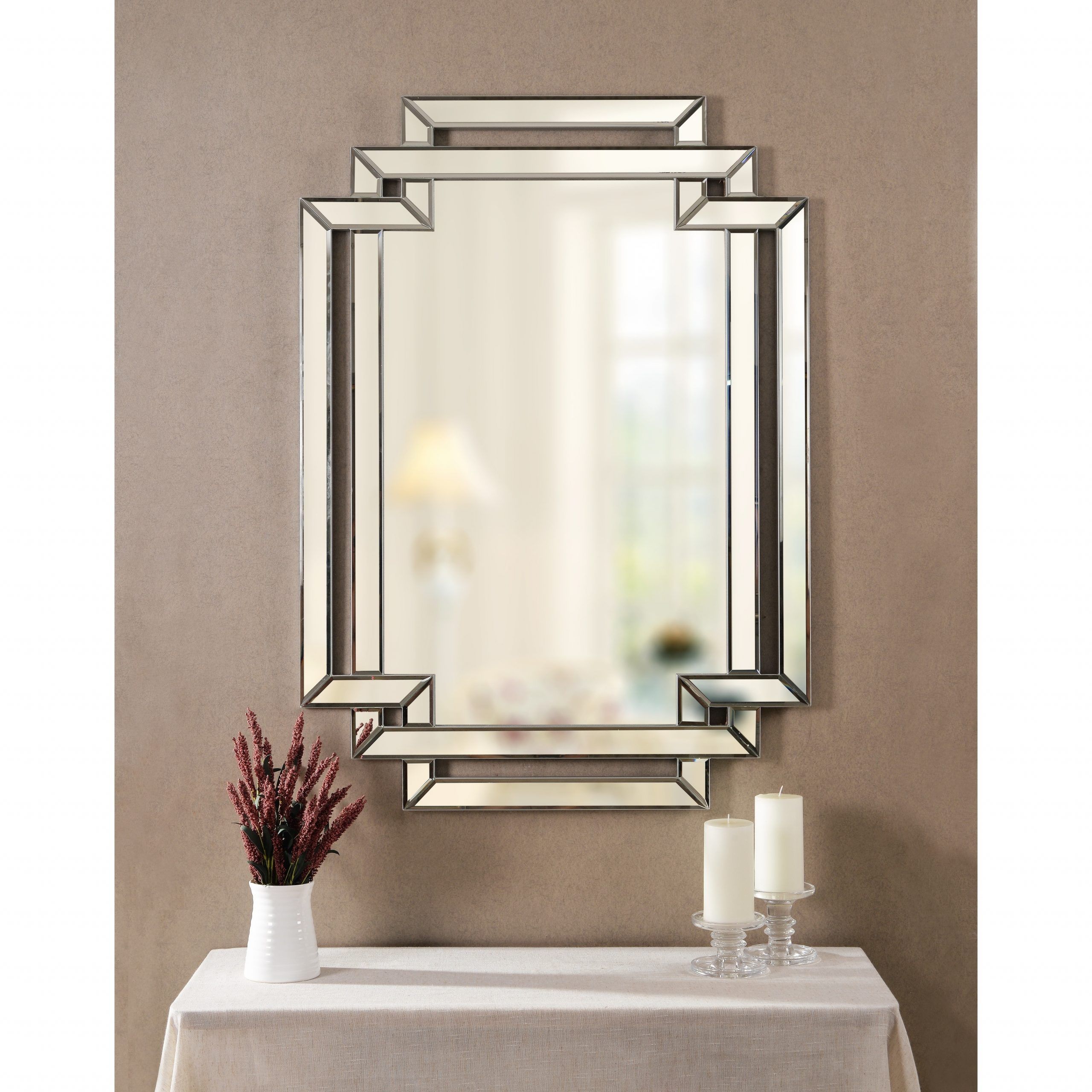 Shop Ryleigh 44" Rectangular Beveled Wall Mirror – Free Shipping Today Intended For Widely Used Square Oversized Wall Mirrors (View 2 of 15)