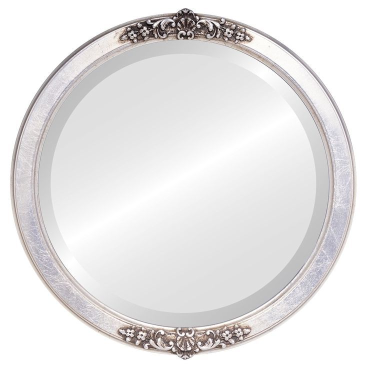 Silver Leaf Round Wall Mirrors Within Well Liked Athena Framed Round Mirror In Silver Leaf With Brown Antique – Silver (View 1 of 15)