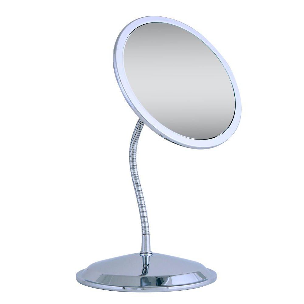 Single Sided Chrome Makeup Stand Mirrors In Most Up To Date Zadro Double Vision Gooseneck Vanity Mirror In Chrome Fg50 – The Home Depot (View 6 of 15)
