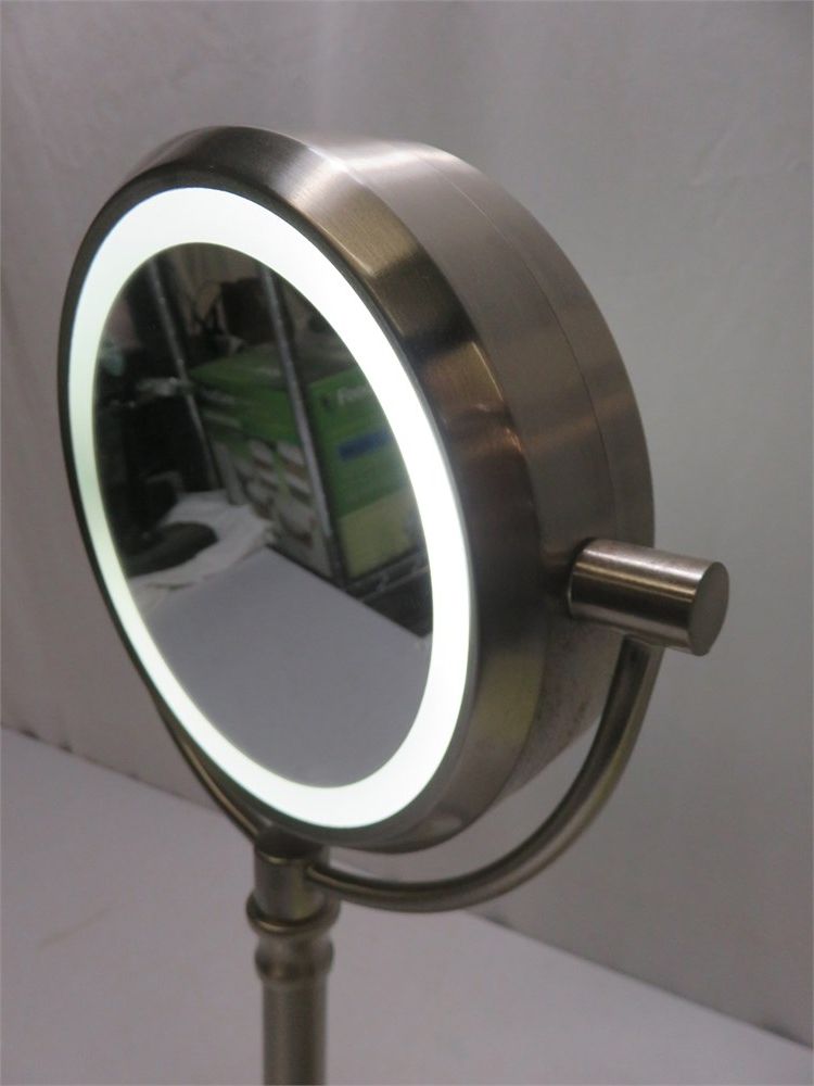 Single Sided Polished Nickel Wall Mirrors With Favorite Transitional Design Online Auctions – 2 Sided Led Brushed Nickel Vanity (View 14 of 15)