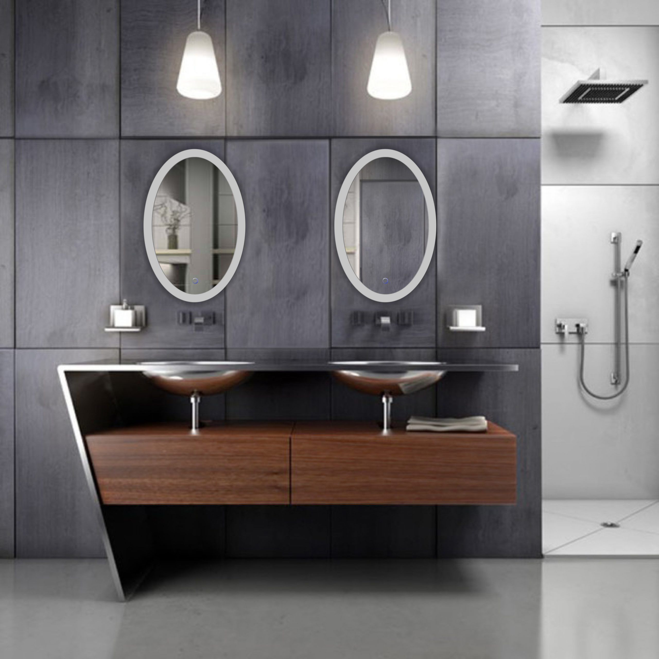 Sol Oval 20″ X 30″ Led Bathroom Mirror W/ Dimmer & Defogger (View 2 of 15)