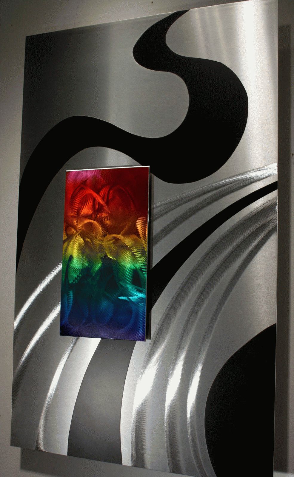 Sparks Metal Wall Art With Trendy Wilmos Kovacs – Modern Abstract Unique Metal Sculpture Rainbow Art Wall (View 10 of 15)