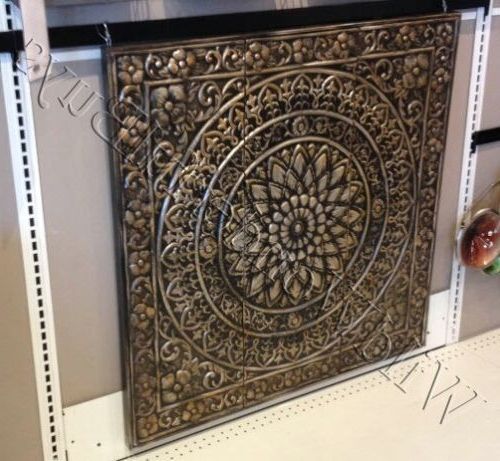Square Bronze Metal Wall Art Inside Preferred Medallion Metal Wall Sculpture Brown Black 36" Square Panel Decor Art (View 8 of 15)
