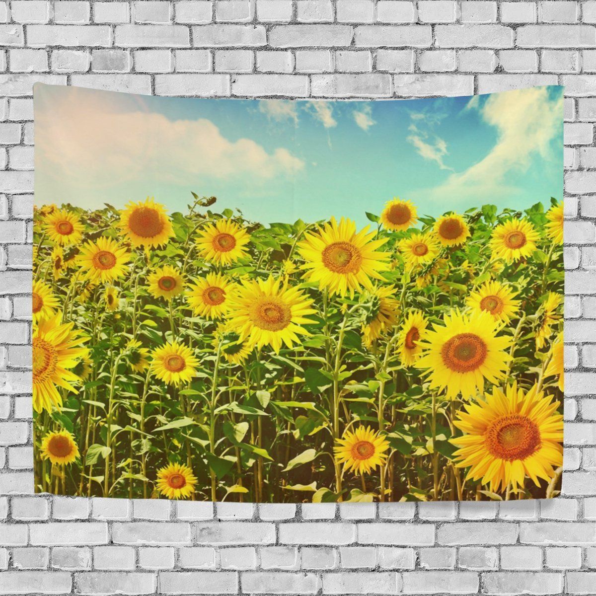 Sunflower Metal Framed Wall Art Throughout Most Up To Date Popcreation Summer Sunshine Sunflower Wall Art Decoration, Blue Sky (View 5 of 15)