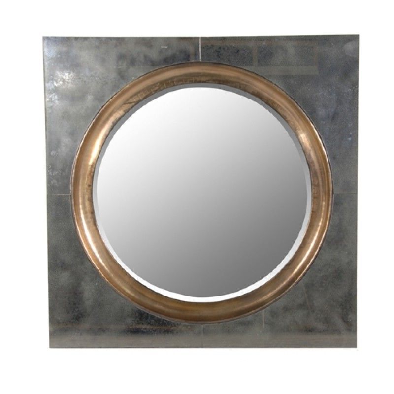 Tarnished Silver Square Frame Mirror (View 12 of 15)