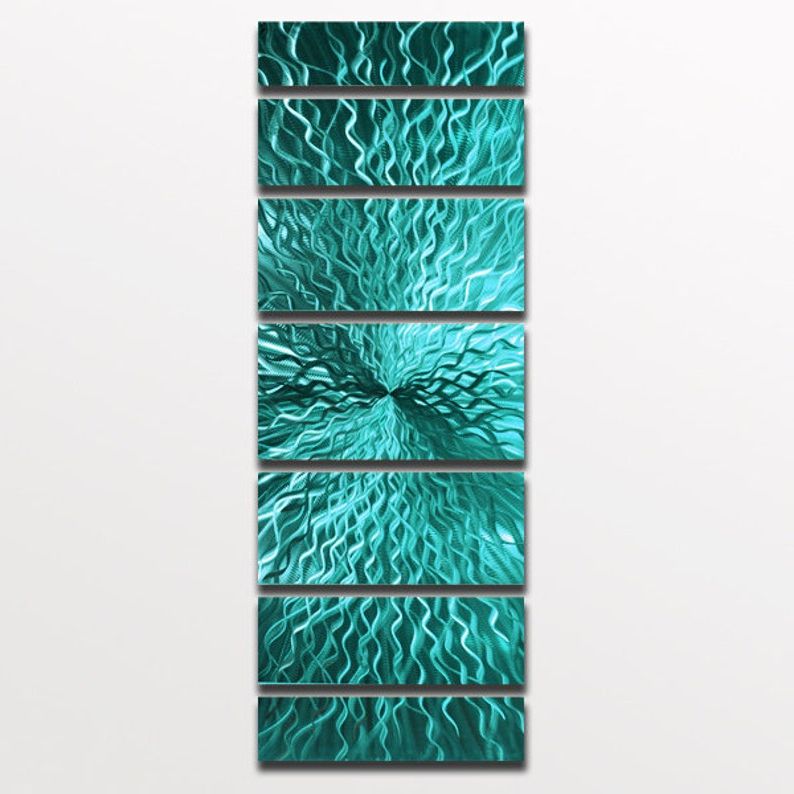 Textured Metal Wall Art Set With Regard To 2017 Large Metal Wall Art Sculpture Metal Art Panels Turquoise (View 7 of 15)