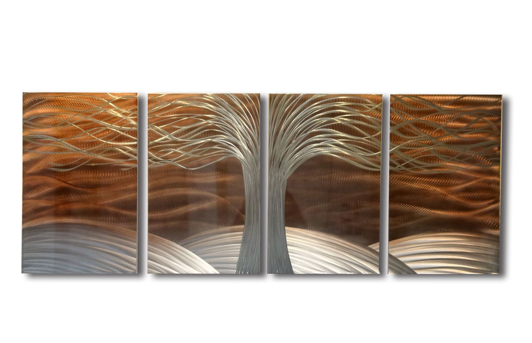 Tree Of Life Burnt Copper  Metal Wall Art Abstract Contemporary Modern With Regard To Current Copper Metal Wall Art (View 13 of 15)