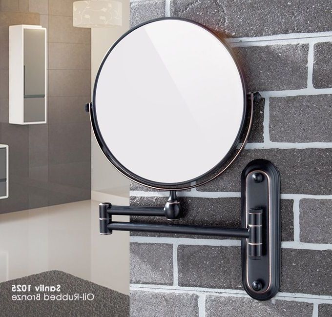 Trendy Best Wall Mounted Led Lighted Makeup/shaving Mirror 10x Magnification Intended For Single Sided Chrome Makeup Stand Mirrors (View 8 of 15)