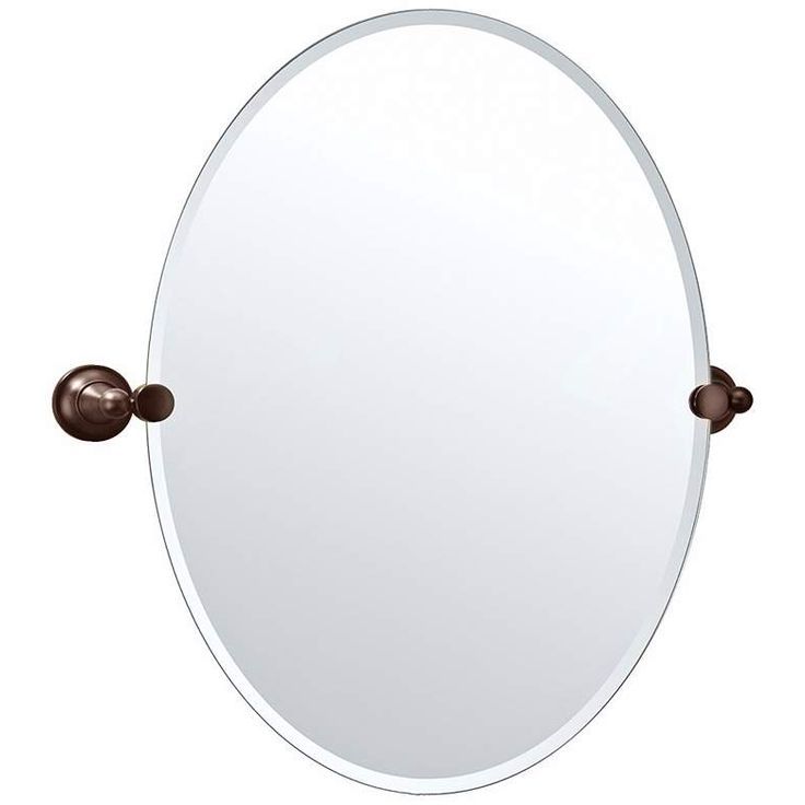 Trendy Ceiling Hung Oiled Bronze Oval Mirrors Intended For Gatco Tiara Oiled Bronze 24" X 26 1/2" Frameless Oval Mirror – #p (View 8 of 15)