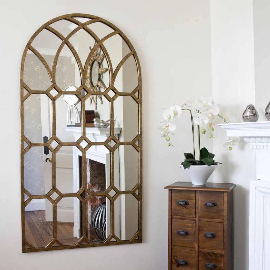 Trendy Gold Metal Mirrored Wall Art With Regard To 'rustic' Gold Metal Window Mirrordecorative Mirrors Online (View 11 of 15)
