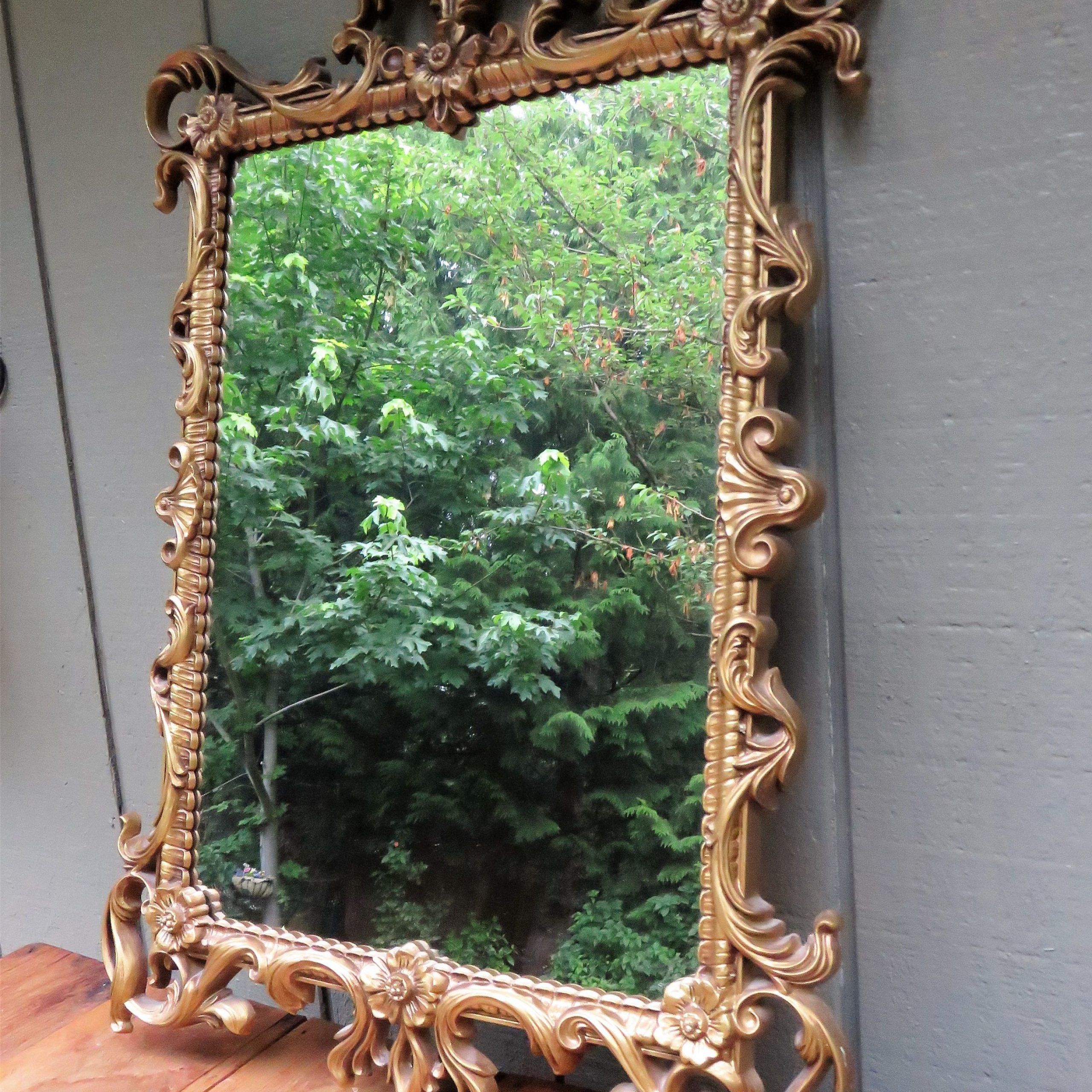 Trendy Ornate Gold Framed Mirror, Dart Syroco Style Mirror, Gold Plastic Wall Inside Gold Decorative Wall Mirrors (View 3 of 15)
