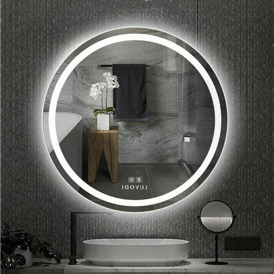 Tunable Led Vanity Mirrors With Well Known Round Bathroom Vanity Mirror Wall Antifog Mirror With Led Light (View 8 of 15)