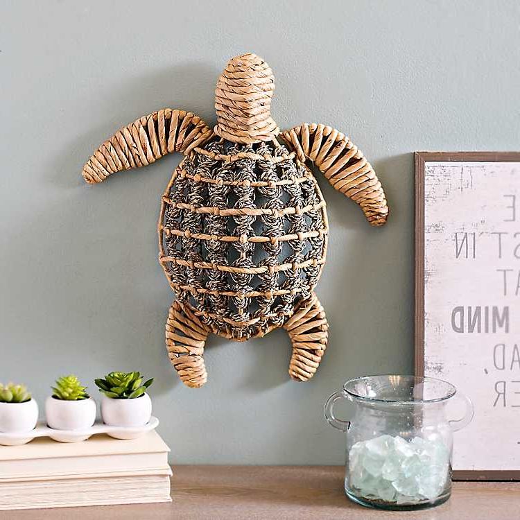 Turtles Wall Art In Famous Natural Woven Sea Turtle Plaque (View 13 of 15)
