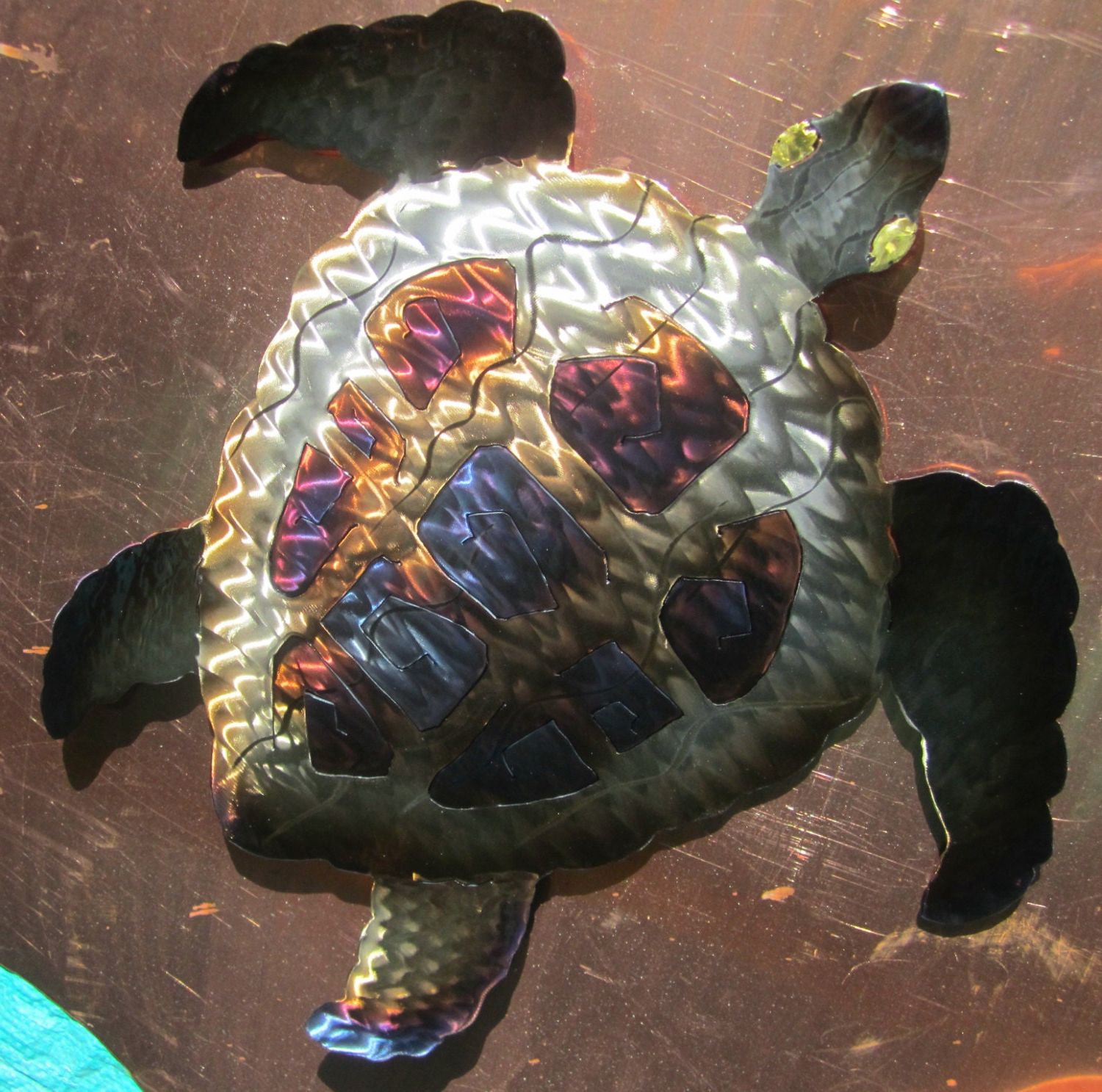 Turtles Wall Art In Well Known Sea Turtle Original Metal Abstract Wall Decor Hand Crafted (View 4 of 15)