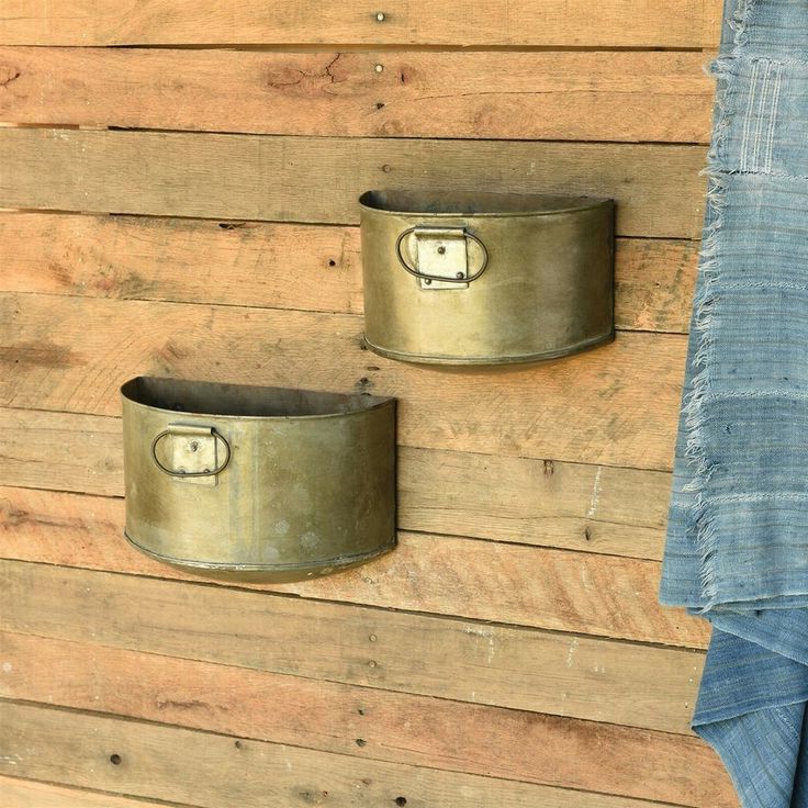 Unique Half Round Wall Mounted Metal Planters Set Of 2 Rustic Farmhouse With Regard To Trendy Half Circle Metal Wall Art (View 3 of 15)