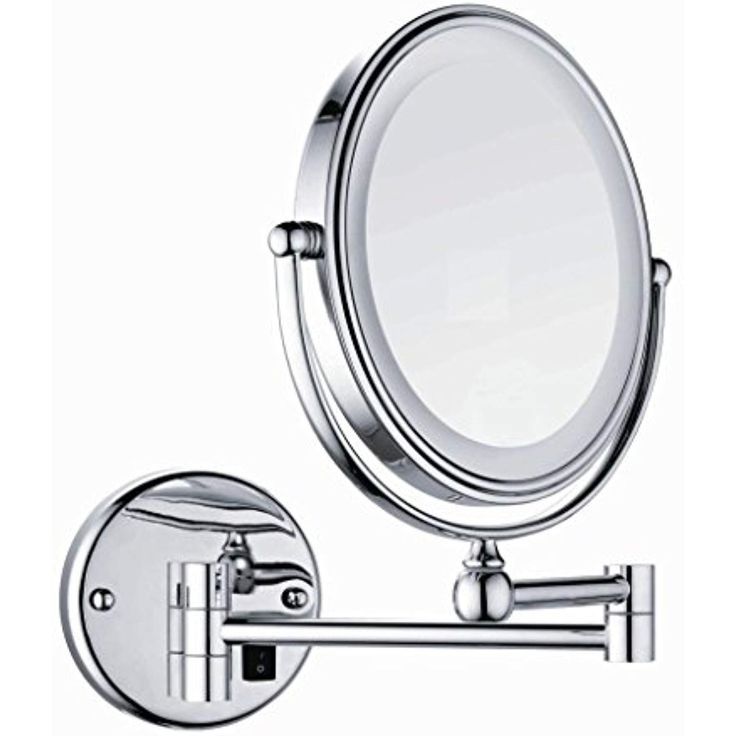 Wall Mount Makeup Vanity Mirror With Led Light, Polished Chrome Finish With 2020 Single Sided Polished Nickel Wall Mirrors (View 2 of 15)