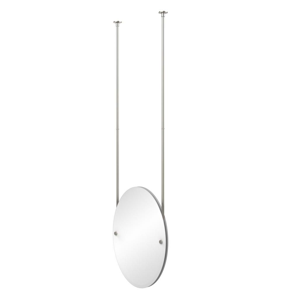 Well Known Allied Brass Frameless Oval Ceiling Hung Mirror With Beveled Edge Ch 91 Throughout Ceiling Hung Polished Nickel Oval Mirrors (View 1 of 15)