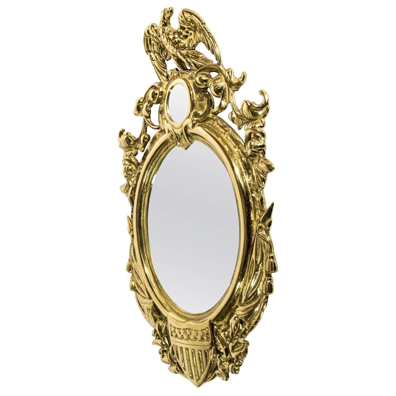 Well Known Antique Brass Standing Mirrors Regarding Antique Brass Wall Mirror At 1stdibs (View 11 of 15)