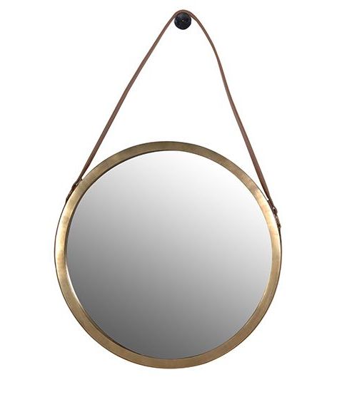 Well Known Black Leather Strap Wall Mirrors Inside Leather Strap Round Gold Mirror Http://www.la Maison Chic.co (View 3 of 15)