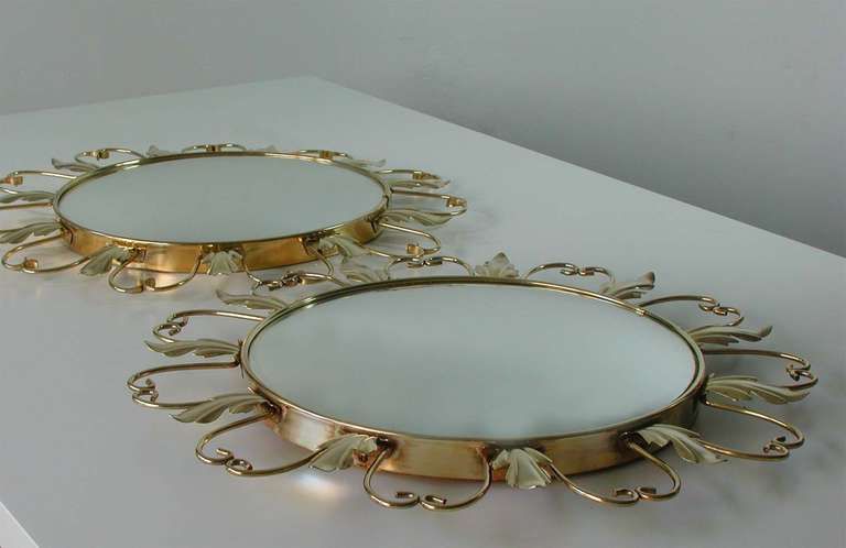 Well Known Brass Sunburst Wall Mirrors Intended For Pair 1950s French Brass Sunburst Convex Wall Mirrors At 1stdibs (View 11 of 15)