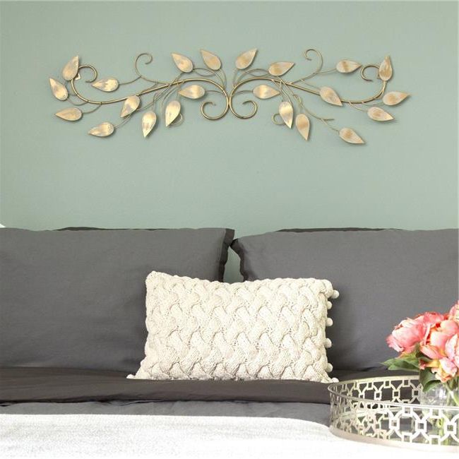 Well Known Brushed Gold Wall Art Intended For Stratton Home Decor S09607 Brushed Gold Over The Door Scroll Wall Decor (View 12 of 15)