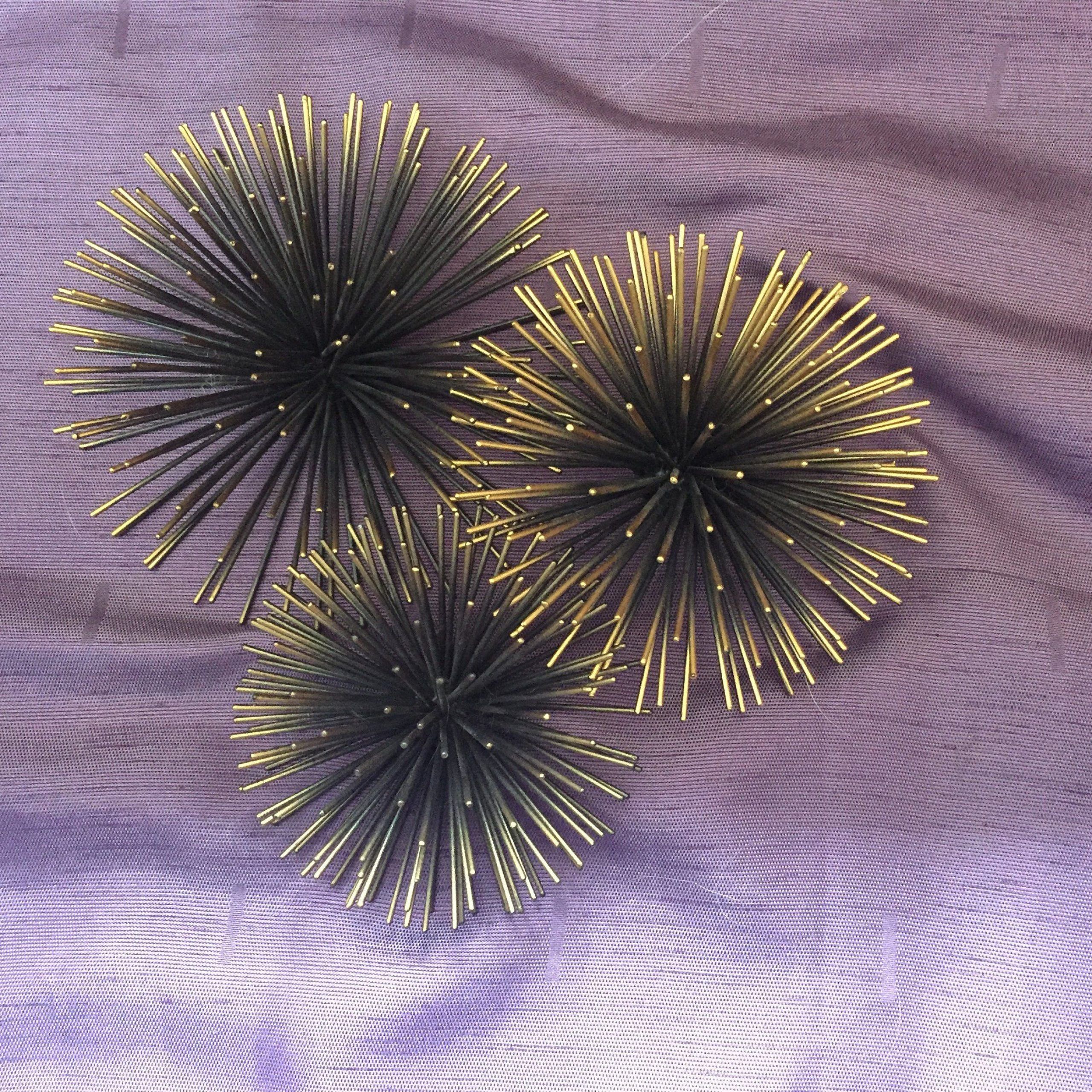 Well Known Gold And Black Metal Wall Art Throughout Art Deco Starburst Wall Art Metal Spike Decor Sculpture Gold & Black (View 2 of 15)