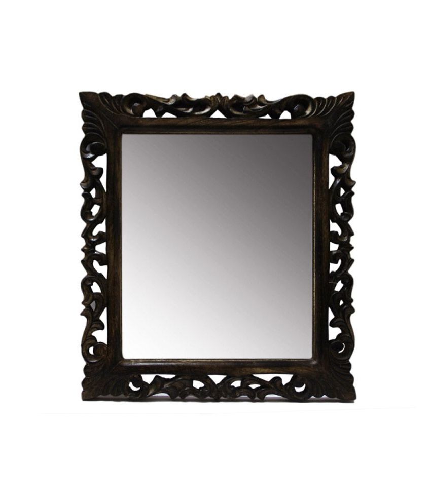 Well Known Medium Brown Wood Wall Mirrors Throughout Real Handmade Brown Wood Wall Mirror Frame: Buy Real Handmade Brown (View 9 of 15)
