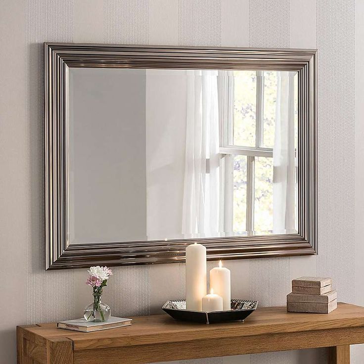 Well Known Rectangular Grid Wall Mirrors Within Amelia Dark Chrome Wall Mirror (View 7 of 15)