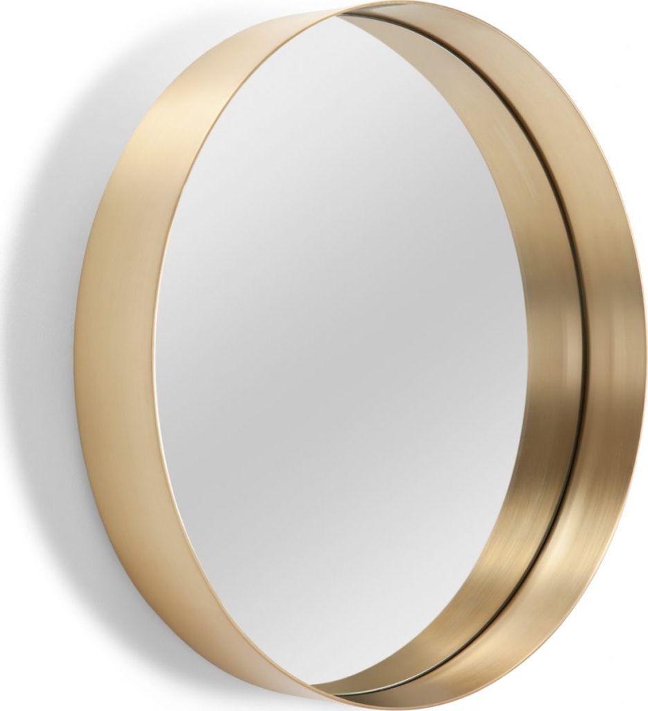 Well Known Round Scalloped Wall Mirrors With Alana Round Wall Mirror Extra Large 80 Cm, Brushed Brass (View 12 of 15)