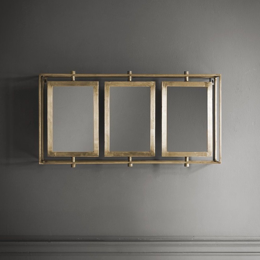 Well Known Tribeca Triple Wall Mirror – Antique Brass (View 10 of 15)