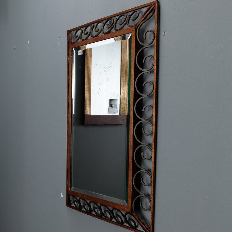 Well Liked Art Deco Gilt Iron Framed Rectangular Mirror – Item:6491 Inside Natural Iron Rectangular Wall Mirrors (View 6 of 15)