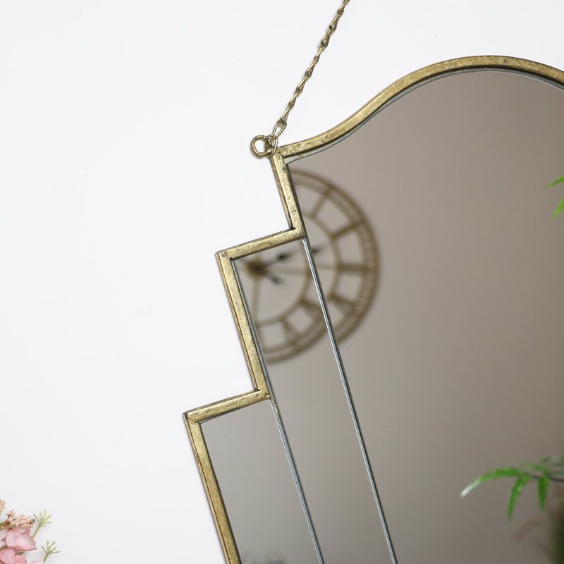 Well Liked Gold Metal Mirrored Wall Art Pertaining To Gold Art Deco Wall Mirror (View 5 of 15)