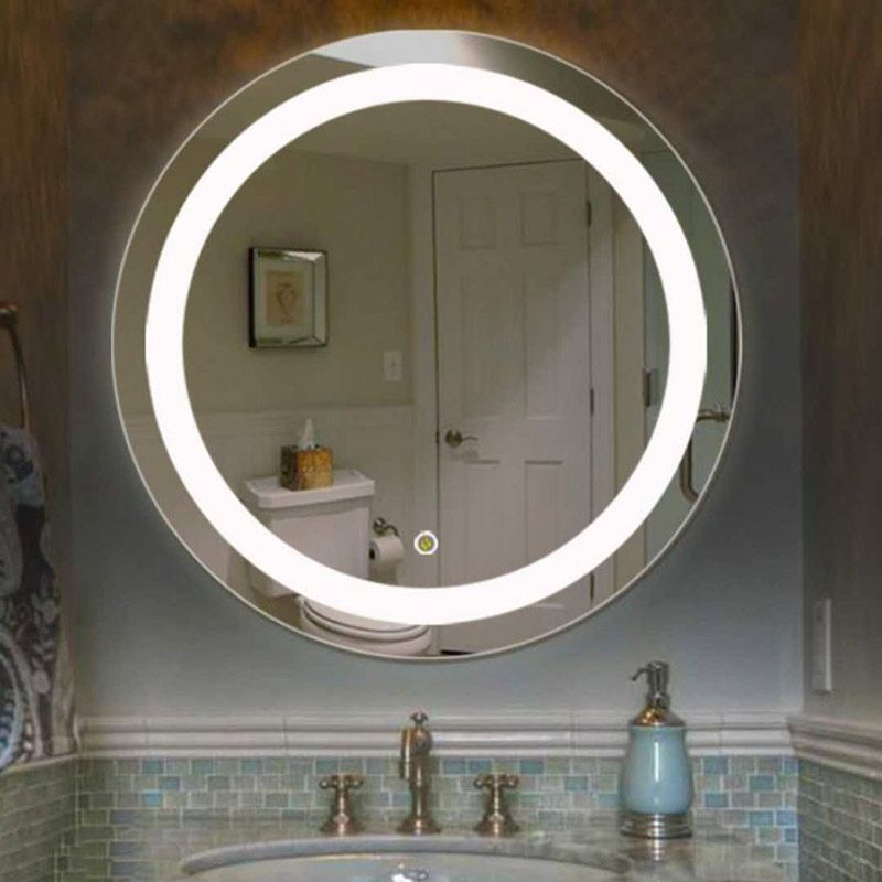 Well Liked Led Backlit Vanity Mirrors Regarding Round Led Bathroom Mirror Dmr  (View 9 of 15)