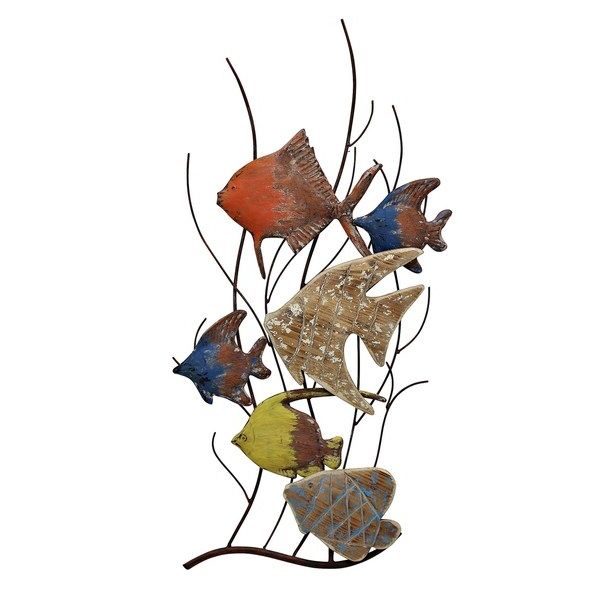 Well Liked Mmulti Color Metal Wall Art Within Shop Fish Swimming Right Multi Colored Metal Wall Art – Overstock (View 9 of 15)