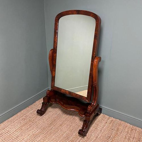 Well Liked Stunning Victorian Full Length Mahogany Antique Cheval Mirror – 07663 Intended For Dark Mahogany Full Length Mirrors (View 15 of 15)