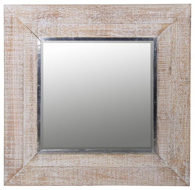 White Square Wall Mirrors For Most Up To Date Sathia Square Whitewash Mirror, 32" – Farmhouse – Wall Mirrors – (View 4 of 15)