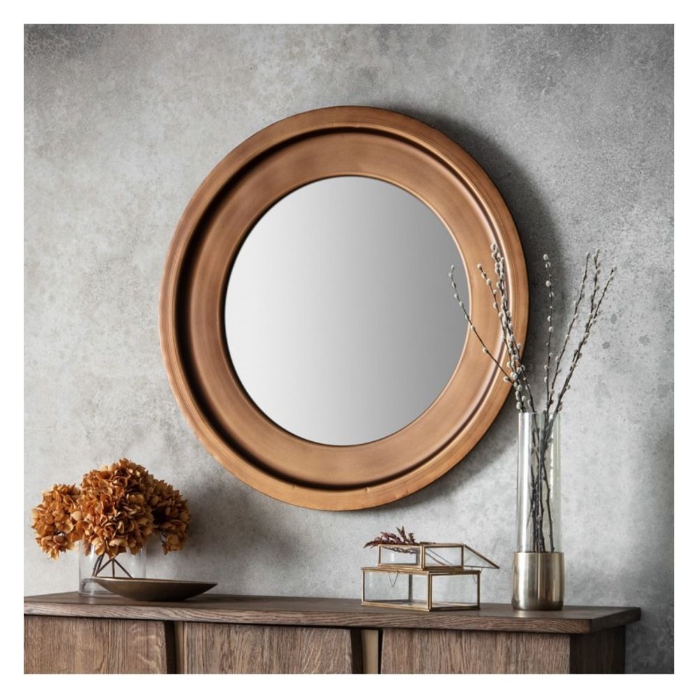 White Square Wall Mirrors In Favorite Metal Mirror: Moorley Round Wall Mirror (View 15 of 15)