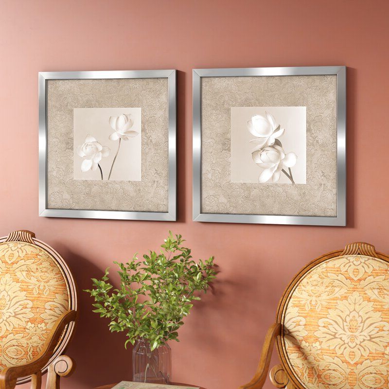 Widely Used Alcott Hill® 'lotus Duo' 2 Piece Framed Graphic Art Print Set On Glass Regarding 2 Piece Circle Wall Art (View 5 of 15)