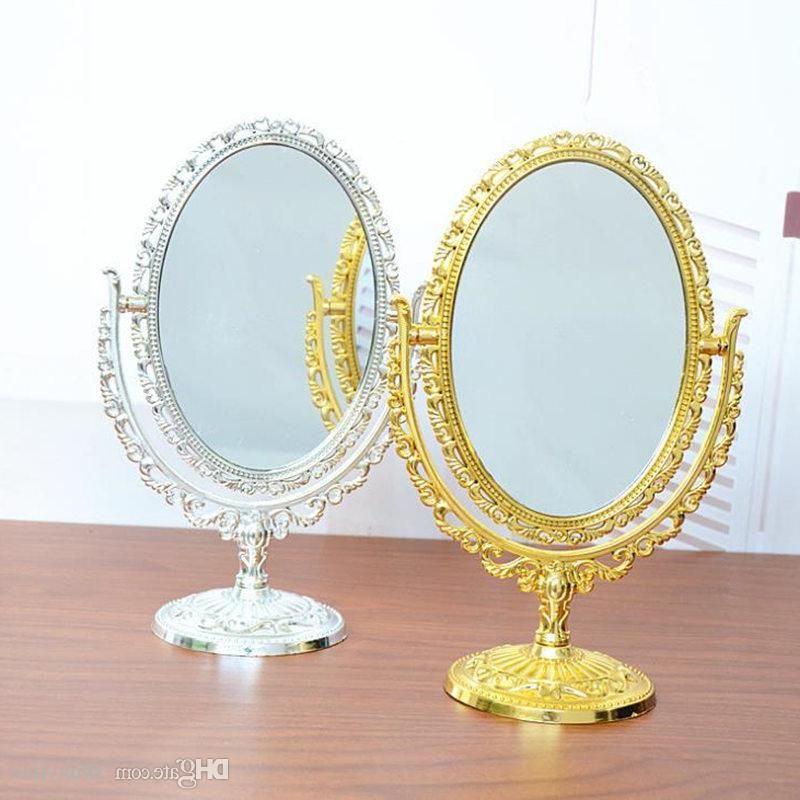 Widely Used Europe Desktop Makeup Decorative Mirror Retro Double Sided Vanity Throughout Single Sided Polished Wall Mirrors (View 3 of 15)