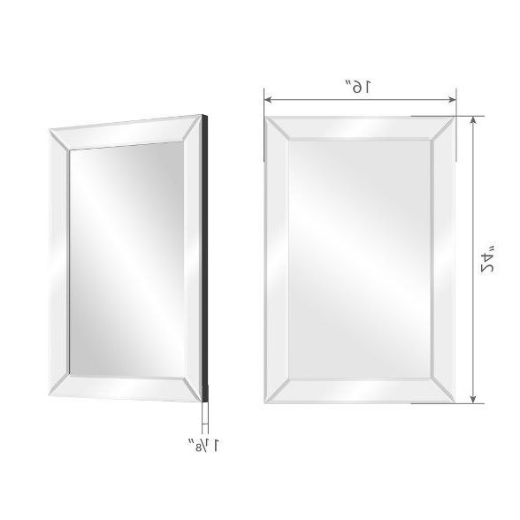 16"x24" Mirror Framed Beveled Wall Accent Mirror Silver – Gallery Regarding Recent Cut Corner Frameless Beveled Wall Mirrors (View 6 of 15)